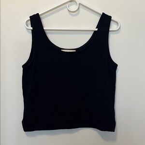 St. John Basics Dark Navy Blue Tank Top Santana knit, scoop neck, size S